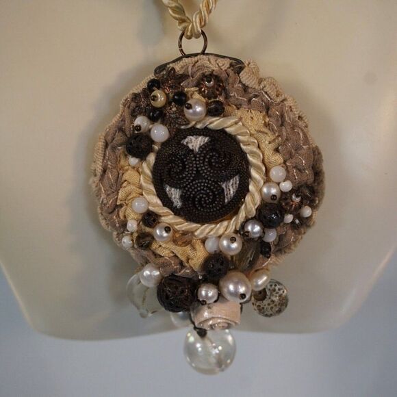 European Artisan Beaded Choker Necklace Earrings Set Boho Festival Hippie - Picture 8 of 10